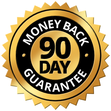 90-day money-back guarantee seal